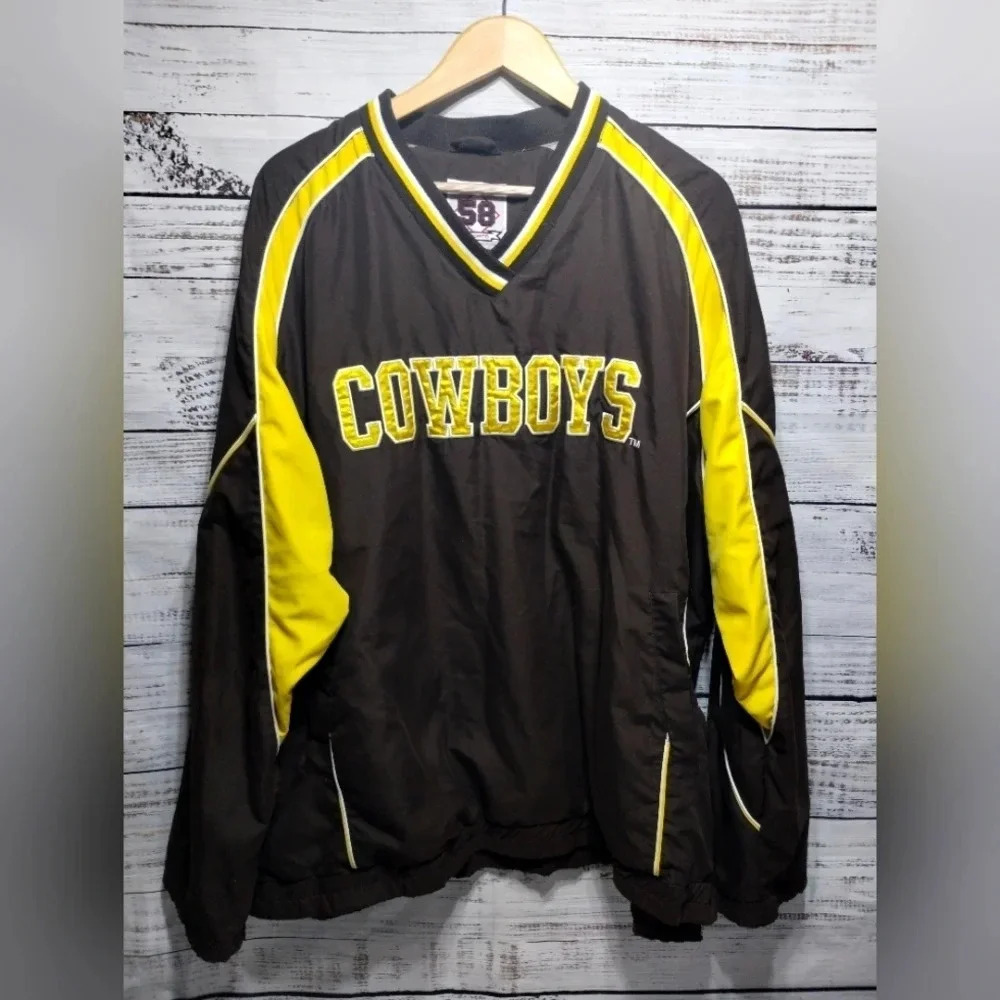58 Sports Wyoming Cowboys Windbreaker Size‎ XXL Brown Pullover Lined Vintage